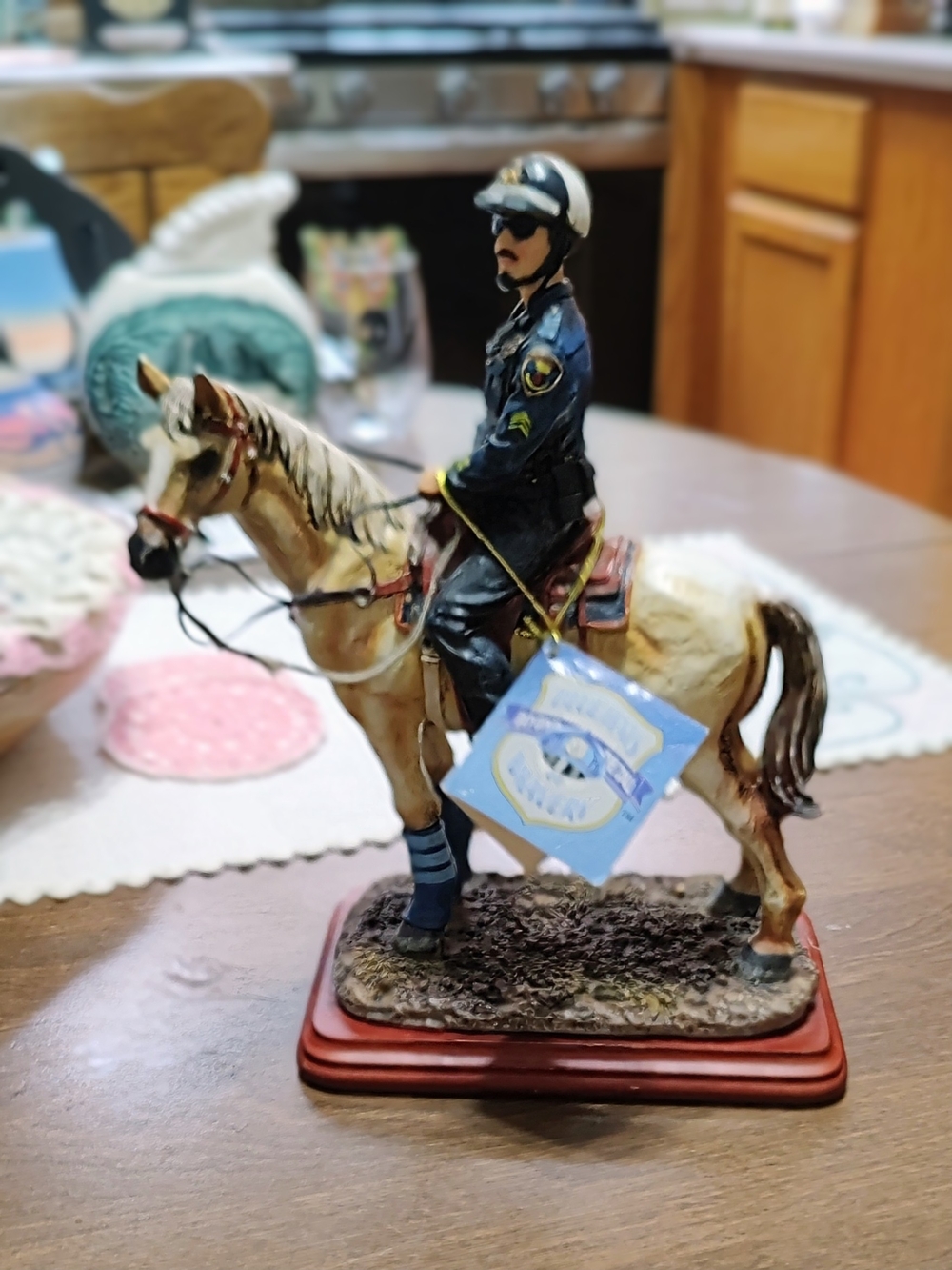 mark. Mounted Police Officer Cake Topper - Blue and Brown